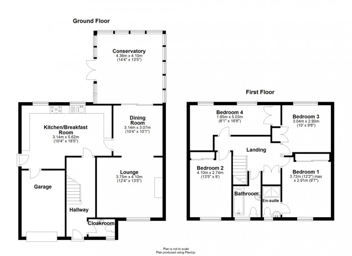 Floorplan for Llys Coed Derw, Llantwit Fardre, CF38 2JB