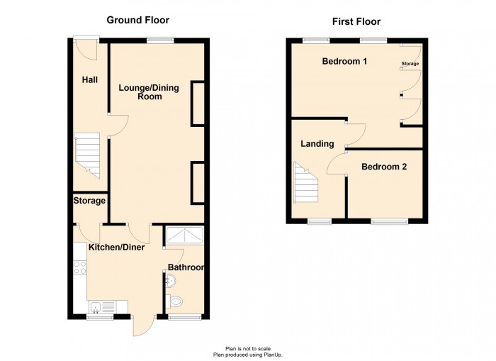 Floorplan for Poplar Terrace, Pentrebach, Merthyr Tydfil, CF48 4BN