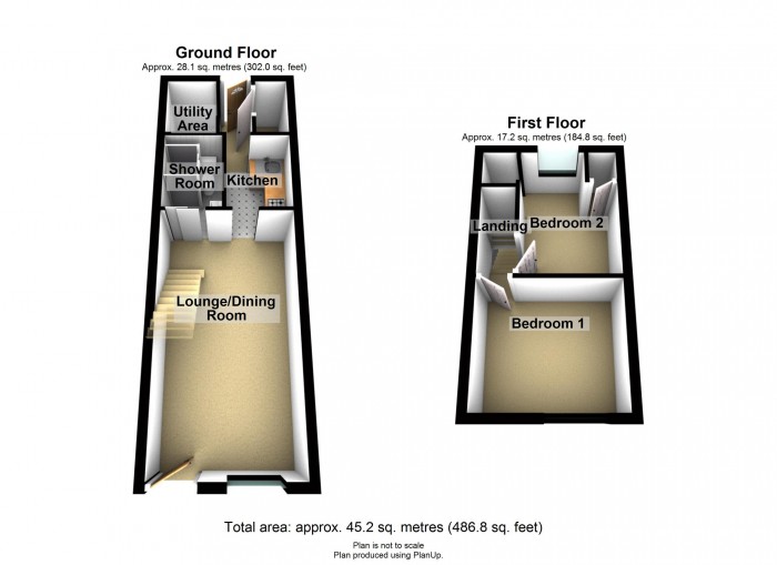 Floorplan for Moriah Street, Bedlinog, Treharris