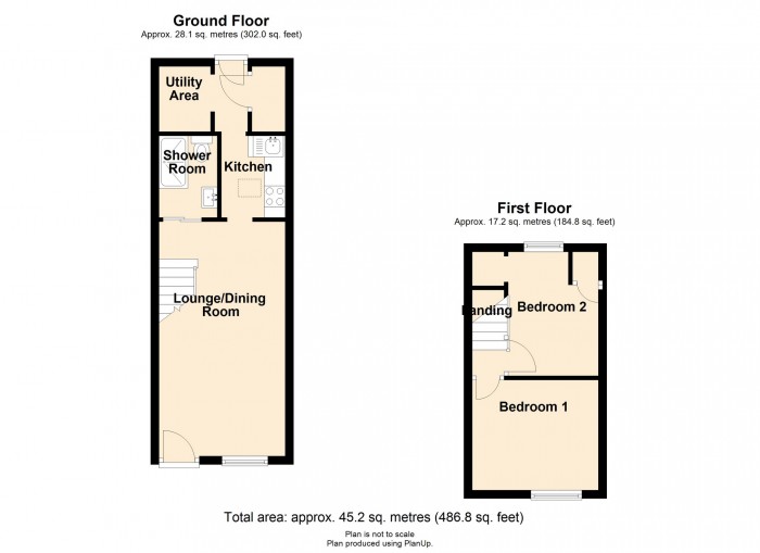 Floorplan for Moriah Street, Bedlinog, Treharris