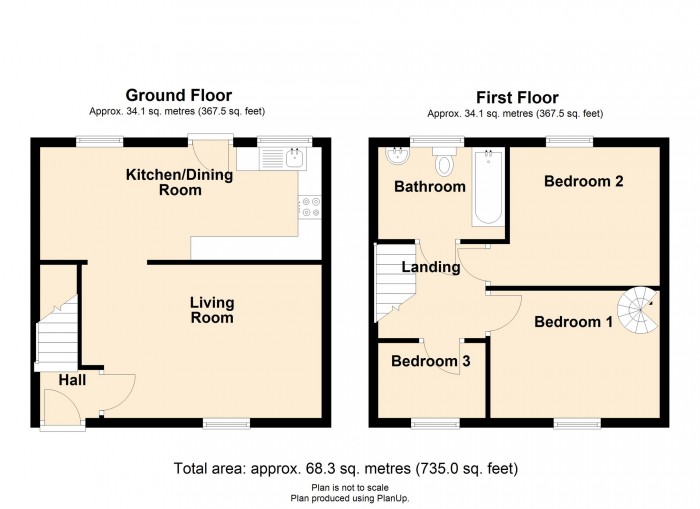 Floorplan for Pine Close, Merthyr Tydfil, CF47 9BE