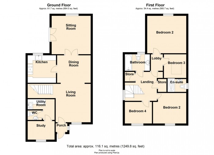 Floorplan for Calluna Close, Merthyr Tydfil