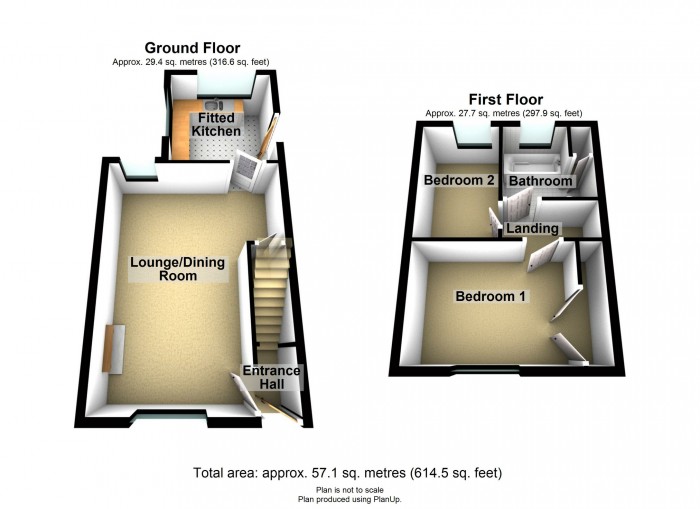 Floorplan for King Street, Pant, Merthyr Tydfil, CF48 2AF