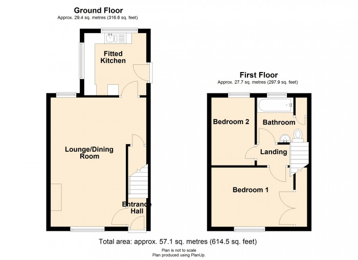 Floorplan for King Street, Pant, Merthyr Tydfil, CF48 2AF