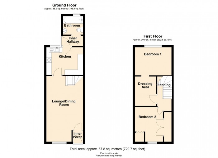 Floorplan for Church Street, Penydarren, Merthyr Tydfil