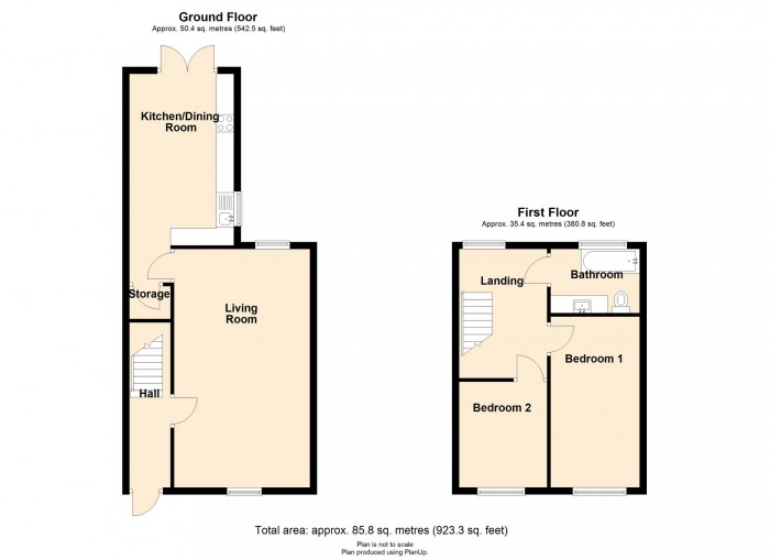 Floorplan for Aeron Terrace, Merthyr Tydfil, CF47 0LN