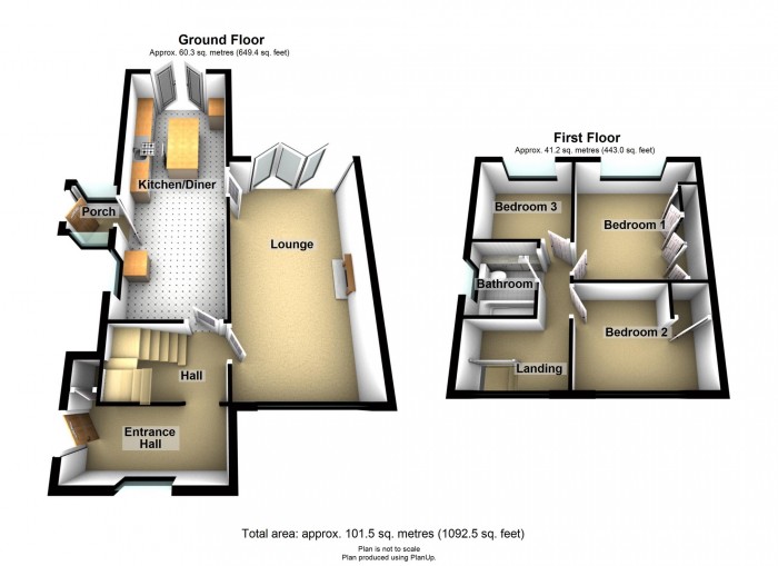 Floorplan for The Rise, Pant, Merthyr Tydfil