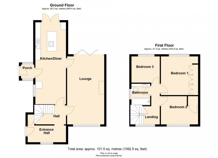 Floorplan for The Rise, Pant, Merthyr Tydfil