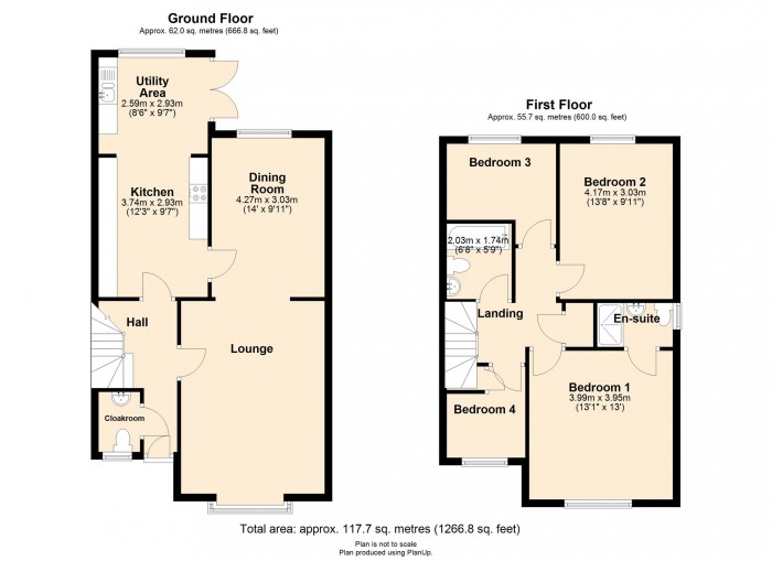 Floorplan for Beacons Court, Merthyr Tydfil CF48 1PT