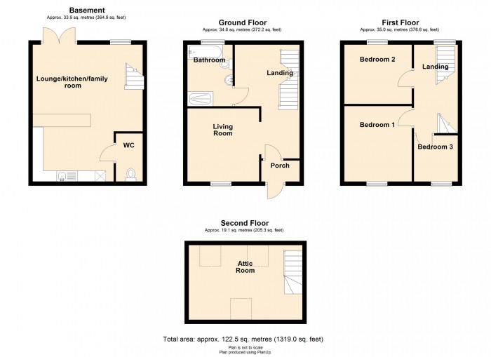 Floorplan for Union Terrace, Merthyr Tydfil, CF47 0DY