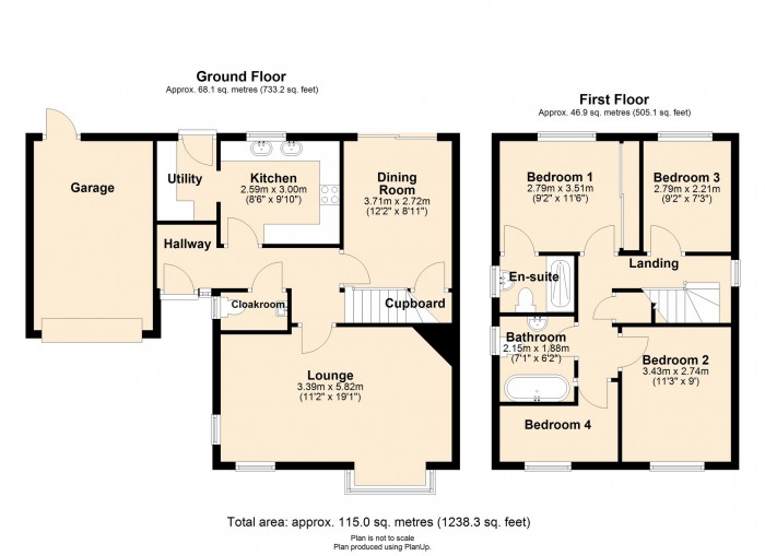 Floorplan for Manor Chase, Beddau, Pontypridd CF37 2JD