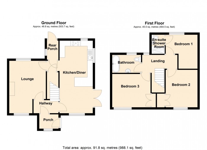 Floorplan for Taf Fechan Houses, Pontsticill, Merthyr Tydfil