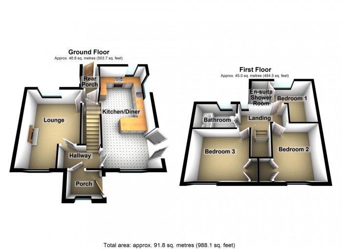 Floorplan for Taf Fechan Houses, Pontsticill, Merthyr Tydfil