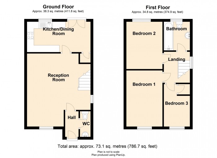 Floorplan for Cyfarthfa Rise, Heolgerrig, Merthyr Tydfil