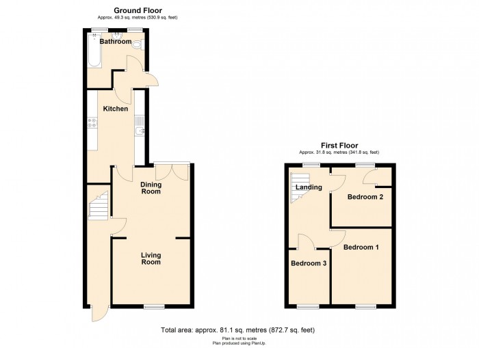 Floorplan for Ty-Newydd Street, Pontlottyn, Bargoed, CF81 9RJ