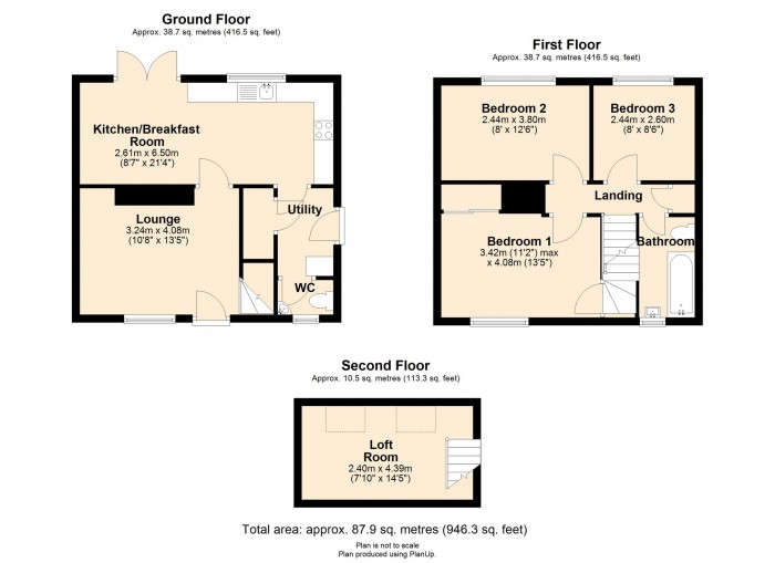 Floorplan for Heol-Y-Beddau, Beddau CF38 2AG