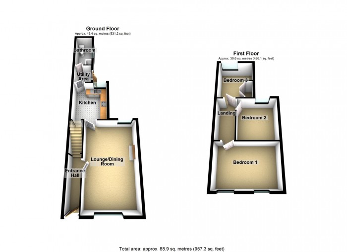 Floorplan for Brynheulog Street, Merthyr Tydfil