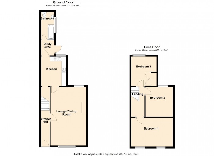 Floorplan for Brynheulog Street, Merthyr Tydfil