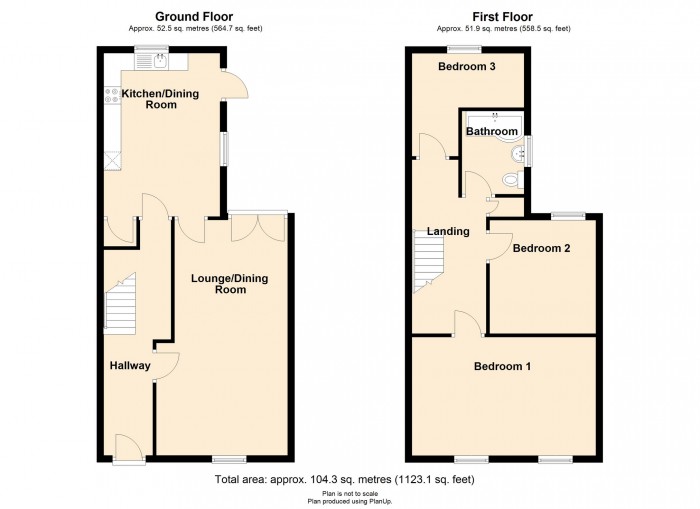 Floorplan for Morlais Street, Dowlais, Merthyr Tydfil, CF48 3AY