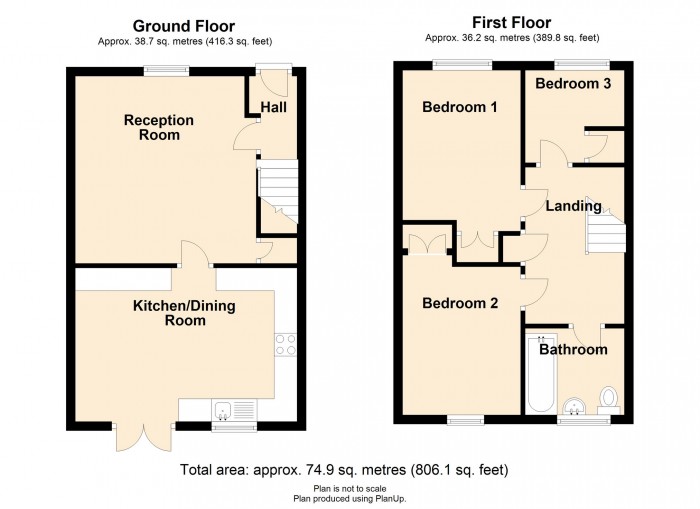 Floorplan for Conway Grove, Merthyr Tydfil, CF48 1JJ