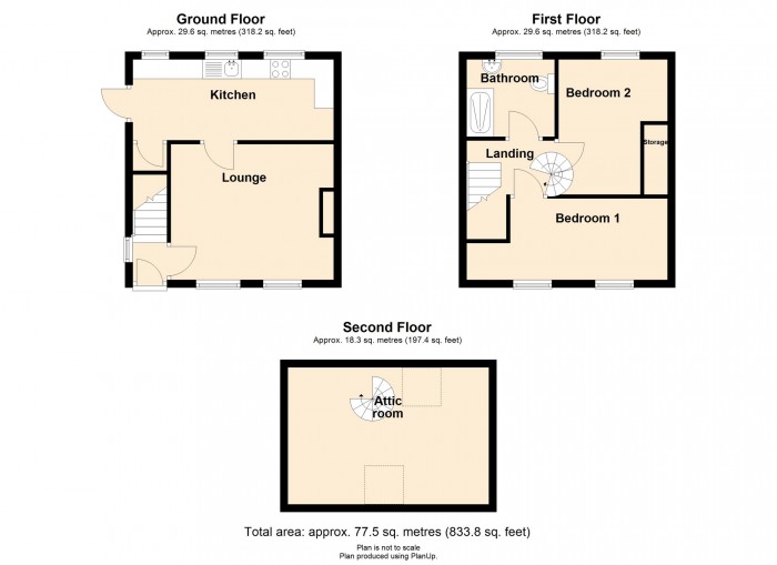 Floorplan for First Avenue, Merthyr Tydfil, CF47 9UH