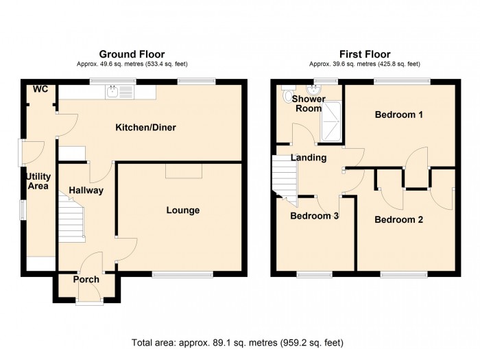 Floorplan for Roberts Avenue, Merthyr Tydfil