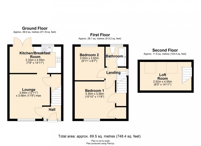 Floorplan for Clos Llangefni, Beddau, Pontypridd, CF38 2ST