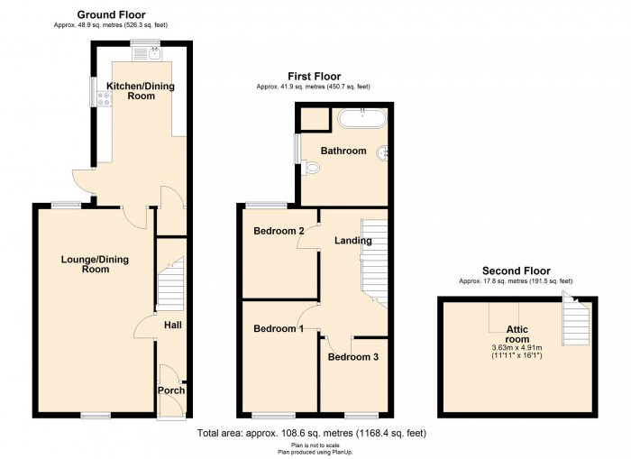 Floorplan for Brynhyfryd Street, Merthyr Tydfil, CF47 9YN