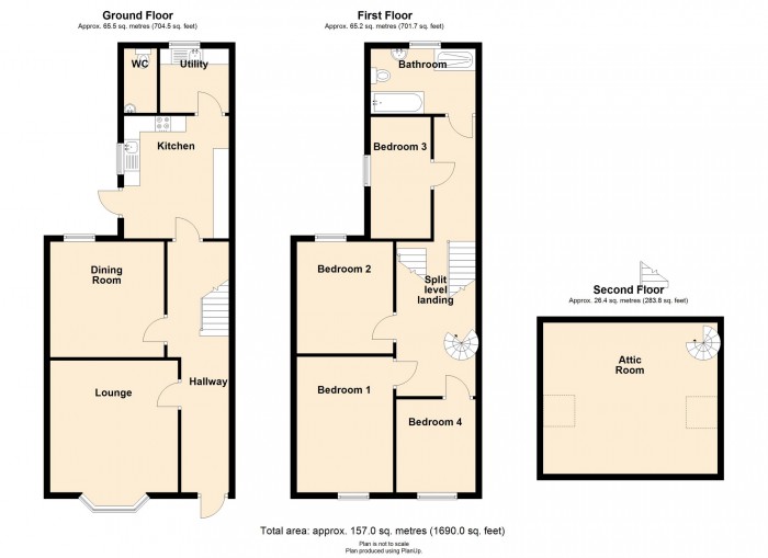 Floorplan for Hampton Place, Merthyr Tydfil, CF47 0RH