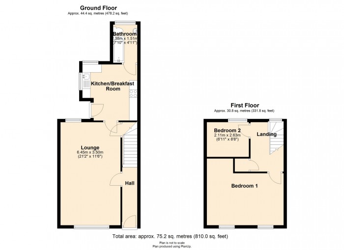 Floorplan for Russell Street, Dowlais, Merthyr Tydfil, South Glamorgan