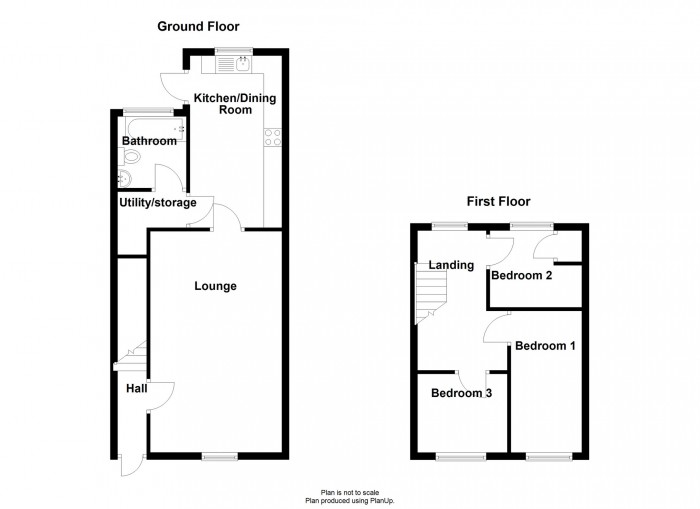 Floorplan for Tanybryn Place, Merthyr Tydfil, CF47 9EY