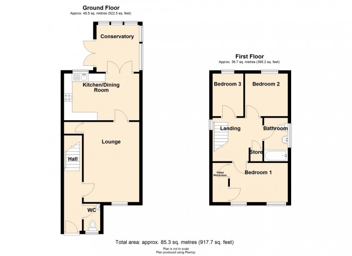 Floorplan for Dennithorne Close, Merthyr Tydfil, CF48 3HE