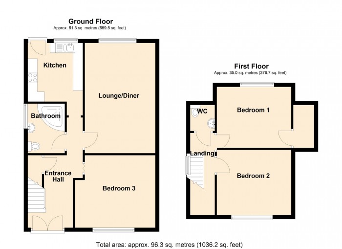 Floorplan for Monmouth Drive, Merthyr Tydfil, South Glamorgan