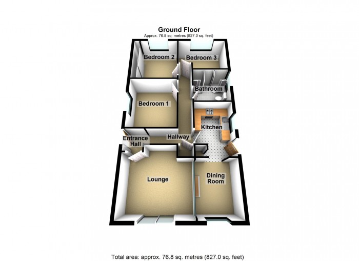 Floorplan for Monmouth Drive, Merthyr Tydfil, South Glamorgan