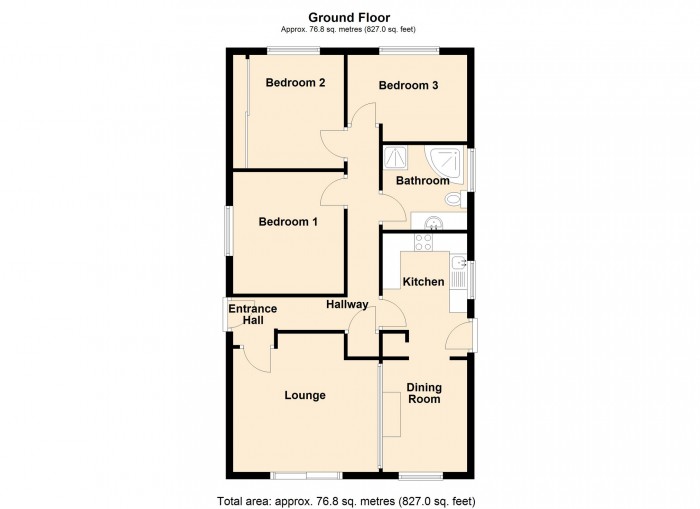 Floorplan for Monmouth Drive, Merthyr Tydfil, South Glamorgan