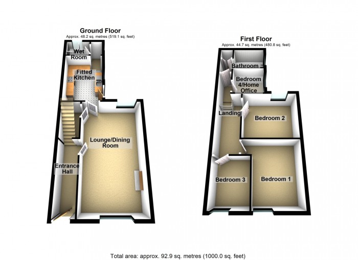 Floorplan for Gellifaelog Terrace, Penydarren, Merthyr Tydfil, South Glamorgan