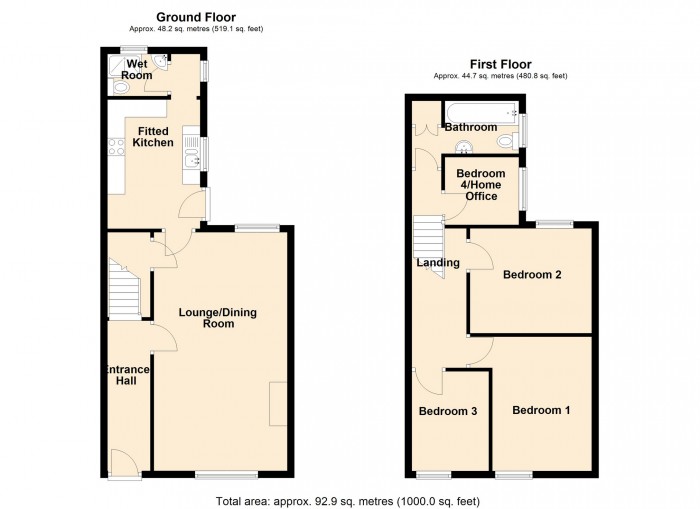 Floorplan for Gellifaelog Terrace, Penydarren, Merthyr Tydfil, South Glamorgan