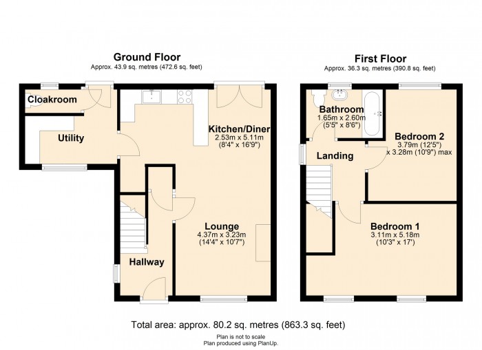 Floorplan for Gwaun Road, Pontypridd, CF37 5PU