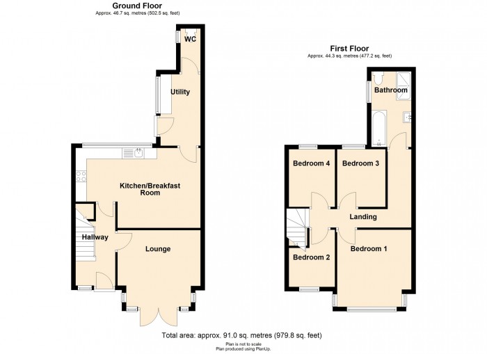 Floorplan for Coedwig Villas, Porth