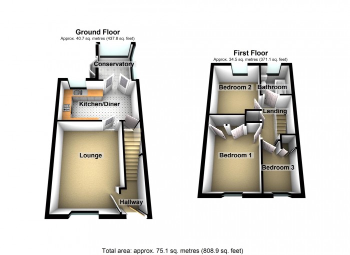 Floorplan for Beacon Heights, Merthyr Tydfil, CF48 1NL