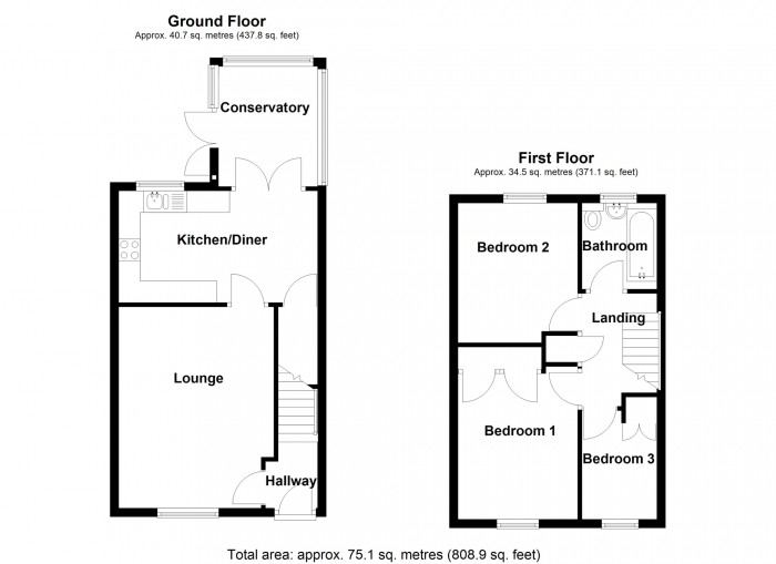 Floorplan for Beacon Heights, Merthyr Tydfil, CF48 1NL