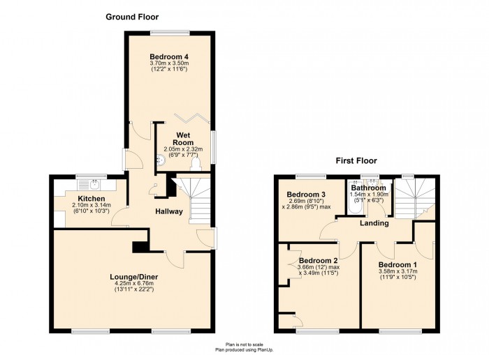 Floorplan for Gwaun Road, Pontypridd