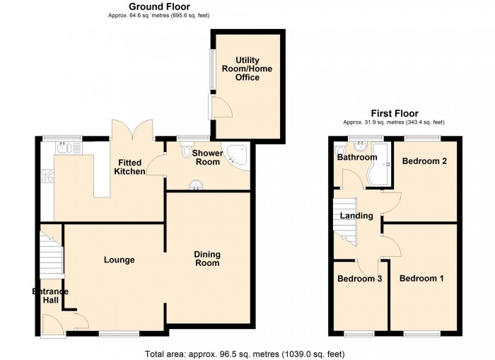 Floorplan for Monmouth Drive, Merthyr Tydfil