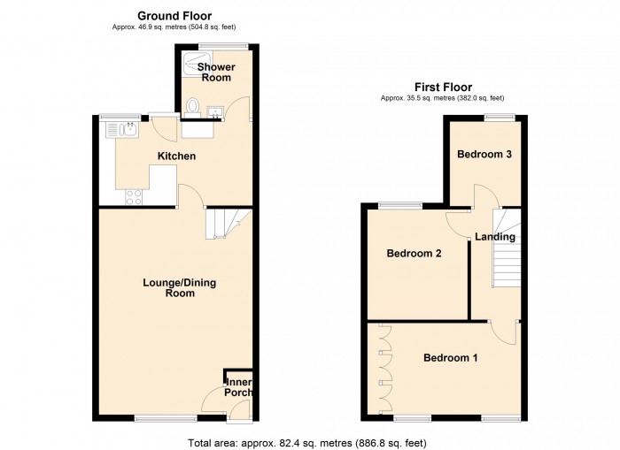 Floorplan for Tydfil Terrace, Troedyrhiw, Merthyr Tydfil