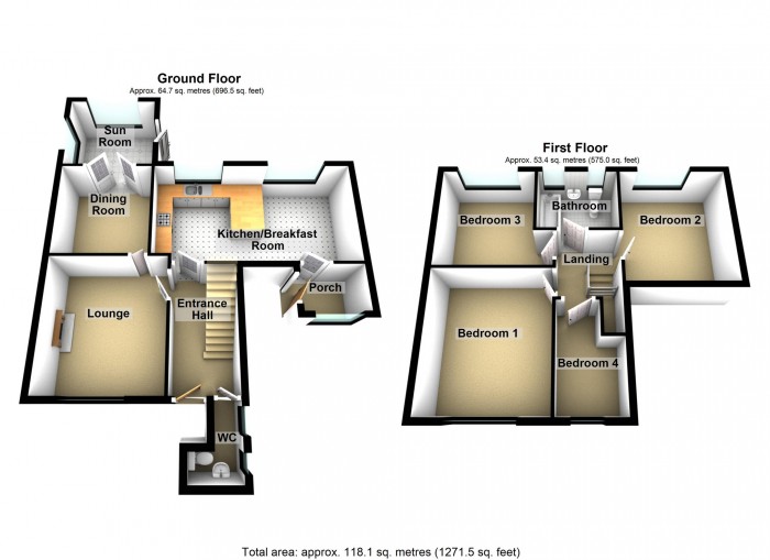 Floorplan for Meadow View, Somerset Lane, Cefn Coed, Merthyr Tydfil