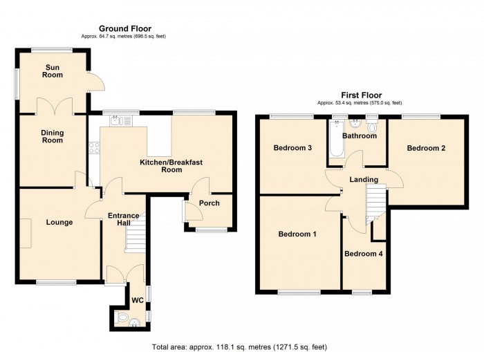 Floorplan for Meadow View, Somerset Lane, Cefn Coed, Merthyr Tydfil