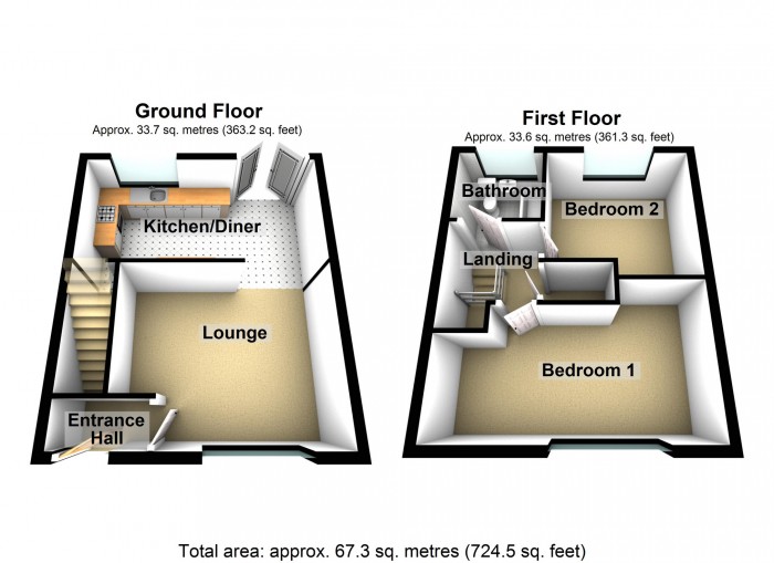 Floorplan for Birch Grove, Gurnos, Merthyr Tydfil