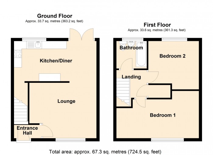 Floorplan for Birch Grove, Gurnos, Merthyr Tydfil