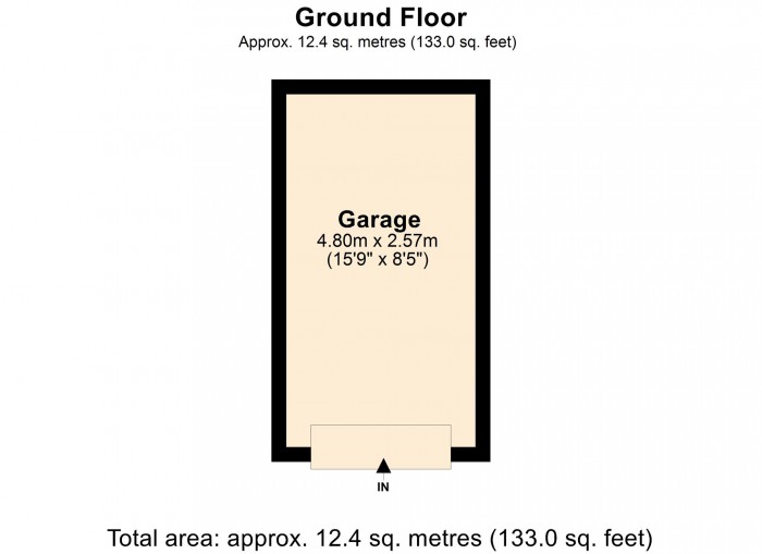 Floorplan for Garage South East of 1 Edwardâs Close, Penyard, Merthyr Tydfil CF47 0LA.