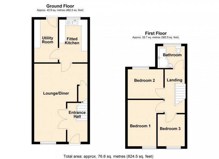 Floorplan for Tyllwyd Street, Penydarren, Merthyr Tydfil